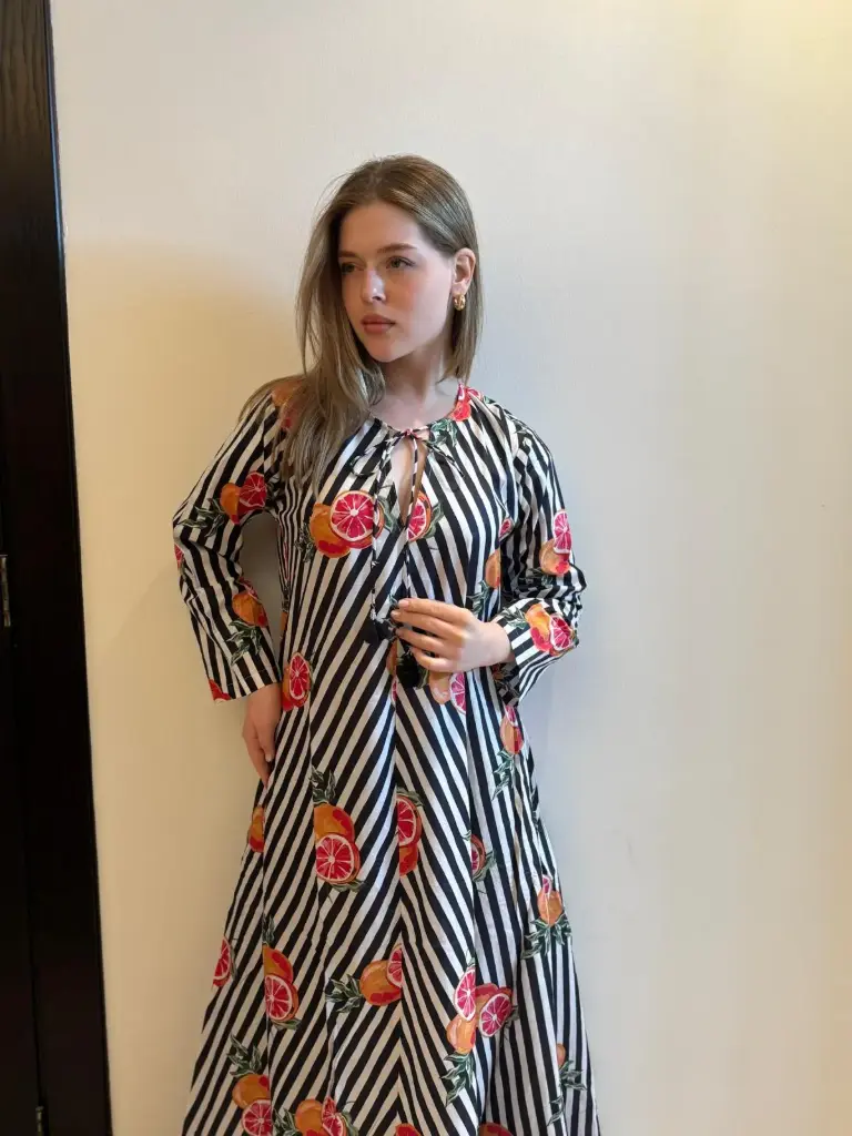 Orange striped Jalabiya 